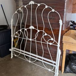 Vintage Queen Wrought Iron Bed