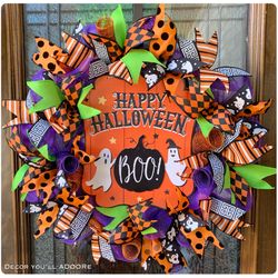 BeUtiful happy Halloween Ghost Wreath 