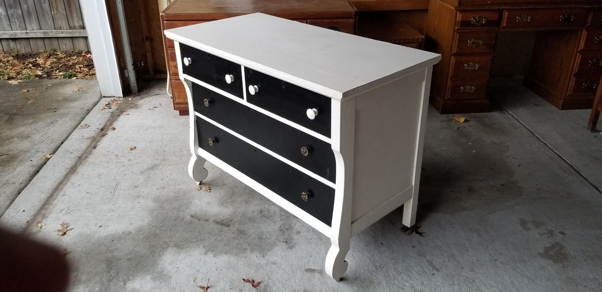 Spectacular vintage dresser on wheels