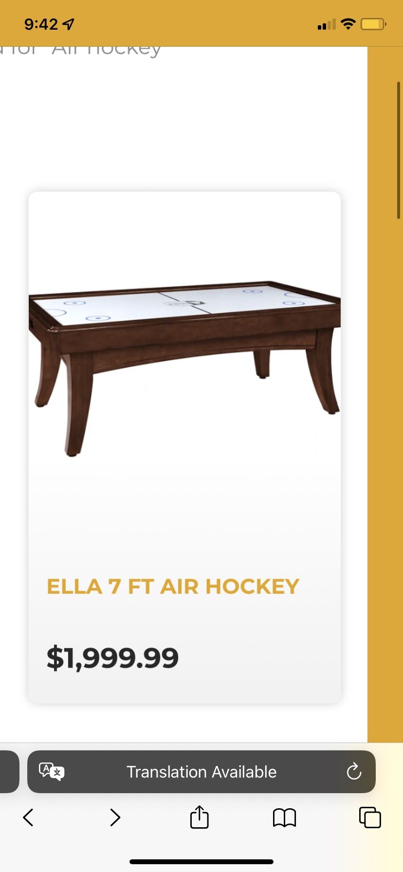 Beautiful Ella Air Hockey Table For Only 700.00