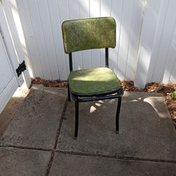Vintage Green Vinyl Accent Chair 