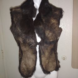 Leather Rabbit fur vest