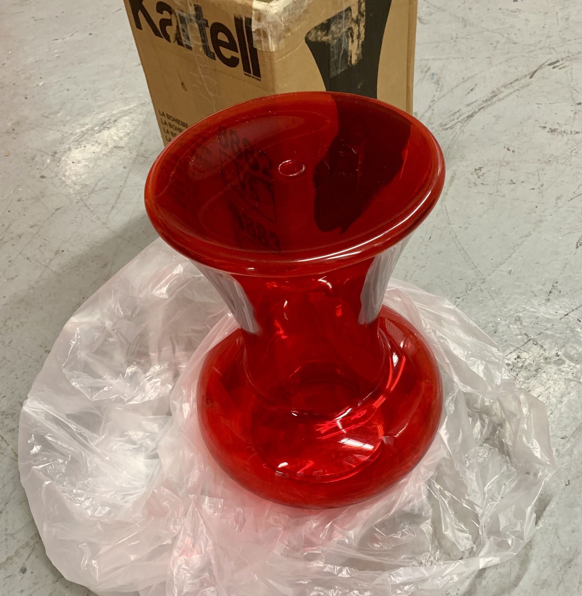 RED Transparent Kartell La Boheme Stool By Philipe Starck