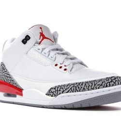Air Jordan 3 Retro Hall Of Fame White Cement Grey Red Sneakers