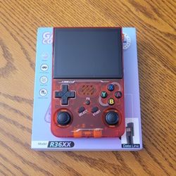 R36XX - Retro Handheld Console Linux System 3.5 Inch IPS Screen - Red - 128GB !!