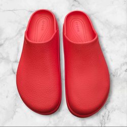 Crocs Dylan Clog Shoes Womens Size 7 Orange Foam Slip On Platform Comfort Mule