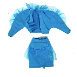 Blue Frill Jacket with Matching Skirt from Vintage 1989 Mattel “Dinner Date #9170”