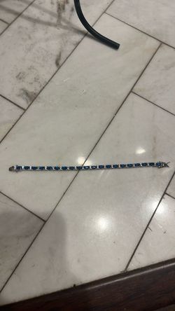 blue sapphire and diamond tennis bracel