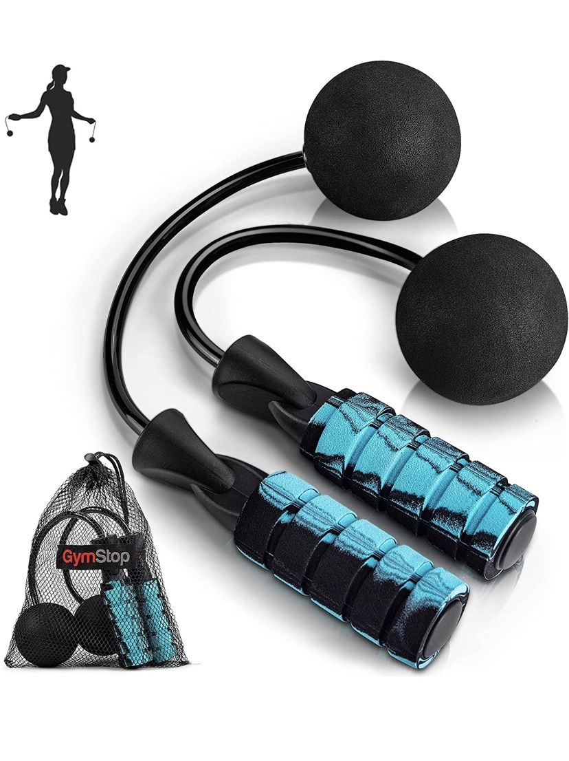 Ropeless Jump Rope, Cordless Jump Rope with Two Weighted Balls with sporty bag, Tangle-Free Rapid Speed Cordless Indoor Jump Rope for Fitness, Suitabl