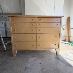 Solid Wood 8-Drawer Dresser / Sideboard – Mid-Century Style, Heavy Duty