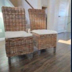 2 Wicker Dining Chairs