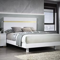 Brand New Contemporary Queen Size Bed With LED Light