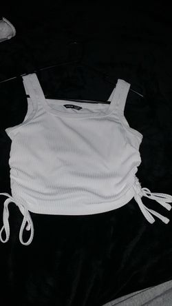 Xs SHEIN White Ribbed Crop Tank Top