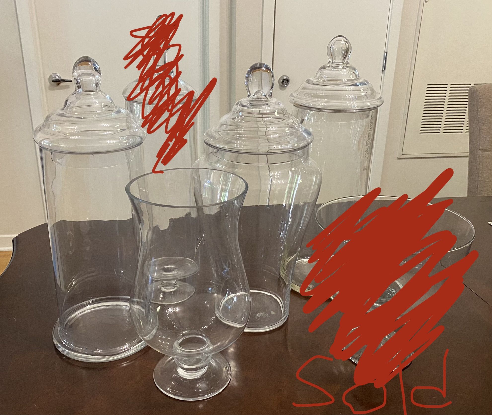 Large Glass Apothecary Jars / Vases