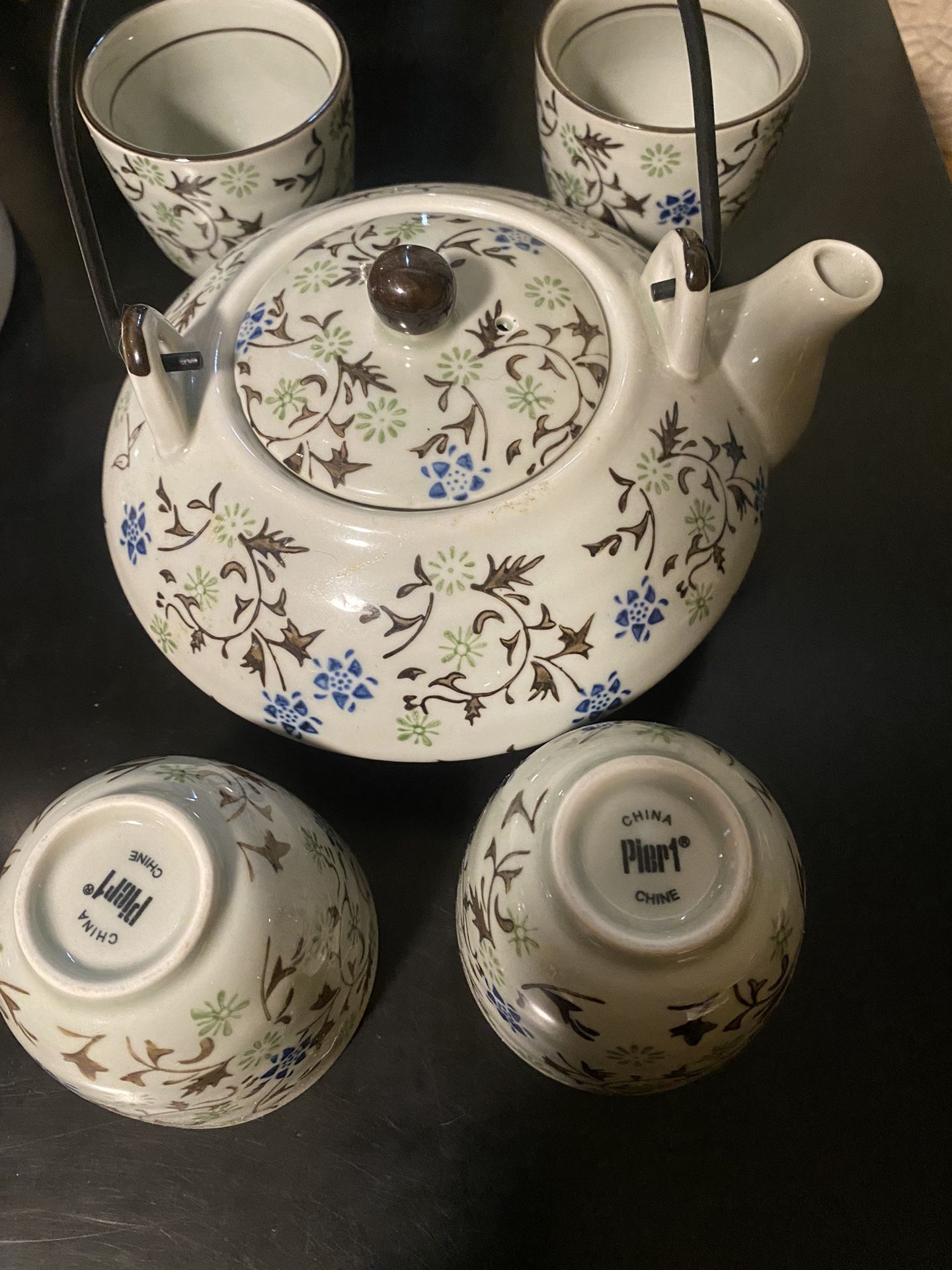 Nice Tea Pot With Small Cups Pier 1