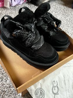 UGG Black Sneakers with Shearling Collar