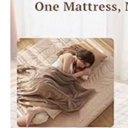 MP175$ Japanese Floor Mattress Futon Mattress Queen Size, 4" Thicken Roll Up Tatami Mat w/ 100% Cotton Washable Cover, Portable & Foldable Floor 