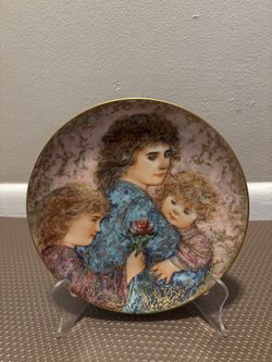 Edna Hibel Porcelain Plate - 8.5”