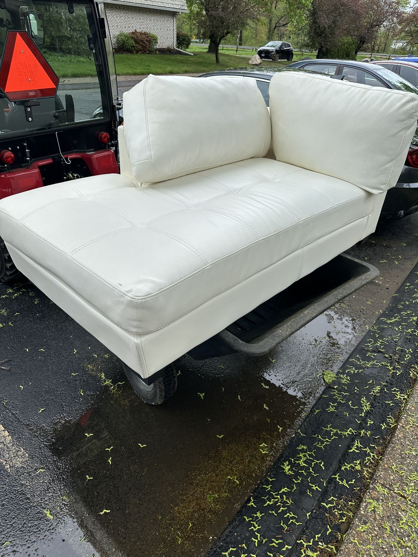 Faux  Leather Chaise Lounge
