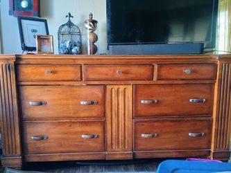 Large Wood Dresser with Multiple Drawers