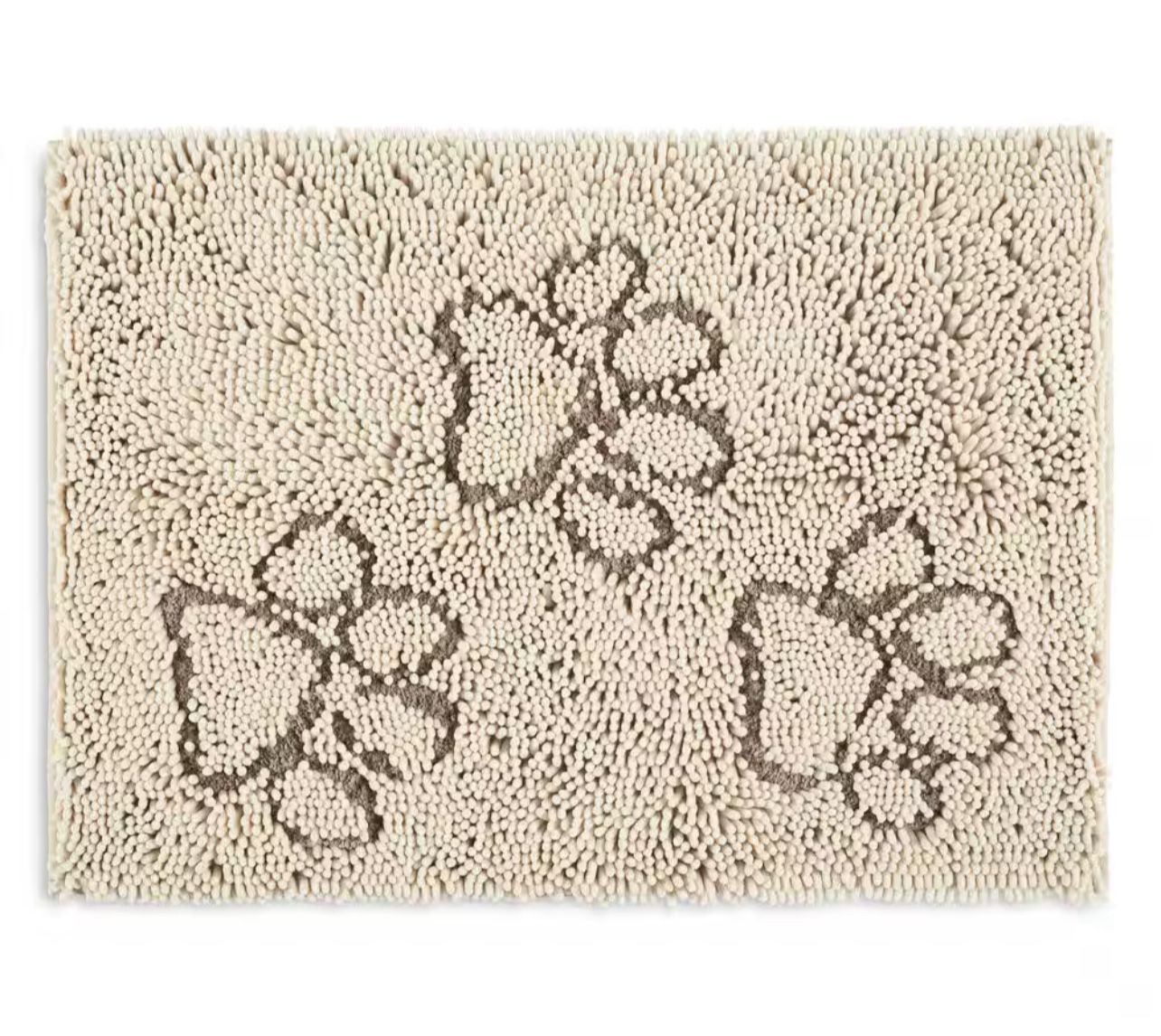 Home Dynamix Comfy Pooch Clean Paw Beige/Brown 21 in. x 30 in. Door Mat For Pets
