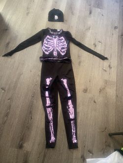 Girls Large Skeleton Punk Rock Costume