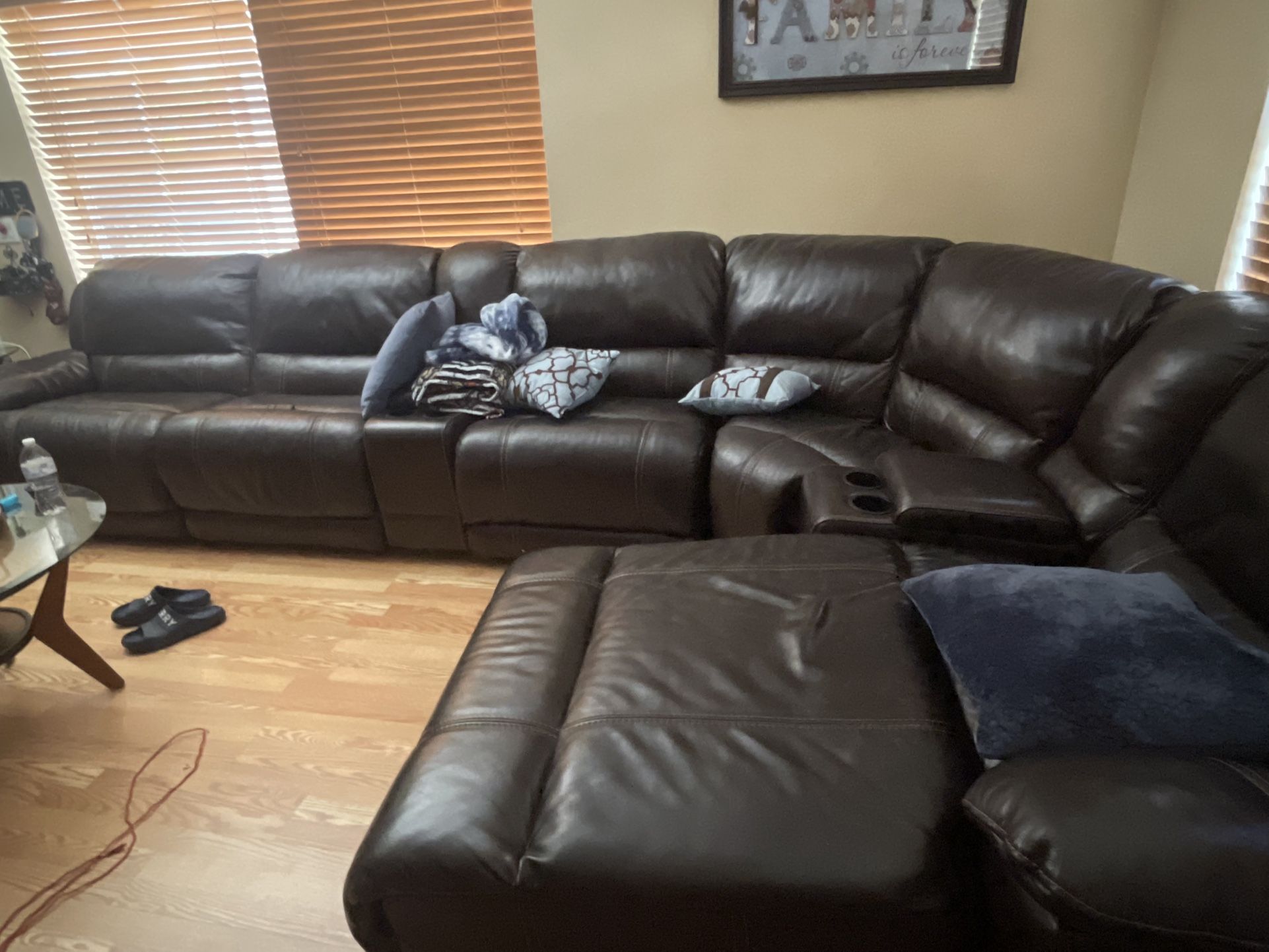 Ashley Furniture Brown Leather Couch