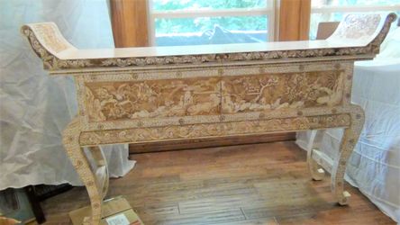 Antique Unique, Large Altar with high relief carving, one of kind.