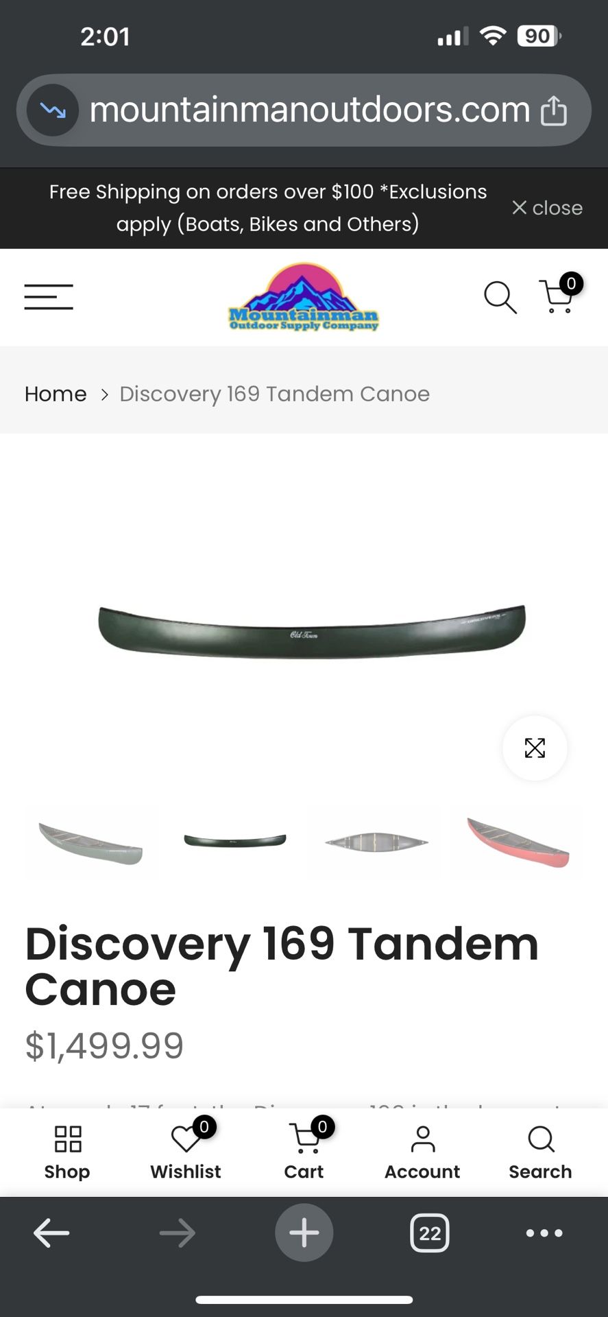 Old Town Discovery 169 Canoe