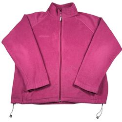 Columbia Fleece Full Zip Jacket - Pink - Size 1X Plus Size