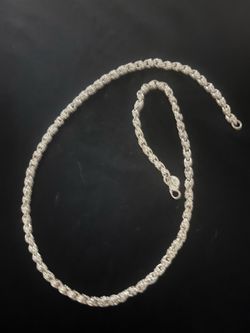 19 Inch Silver Metallic Rope Chain Necklace for you or Someone Special