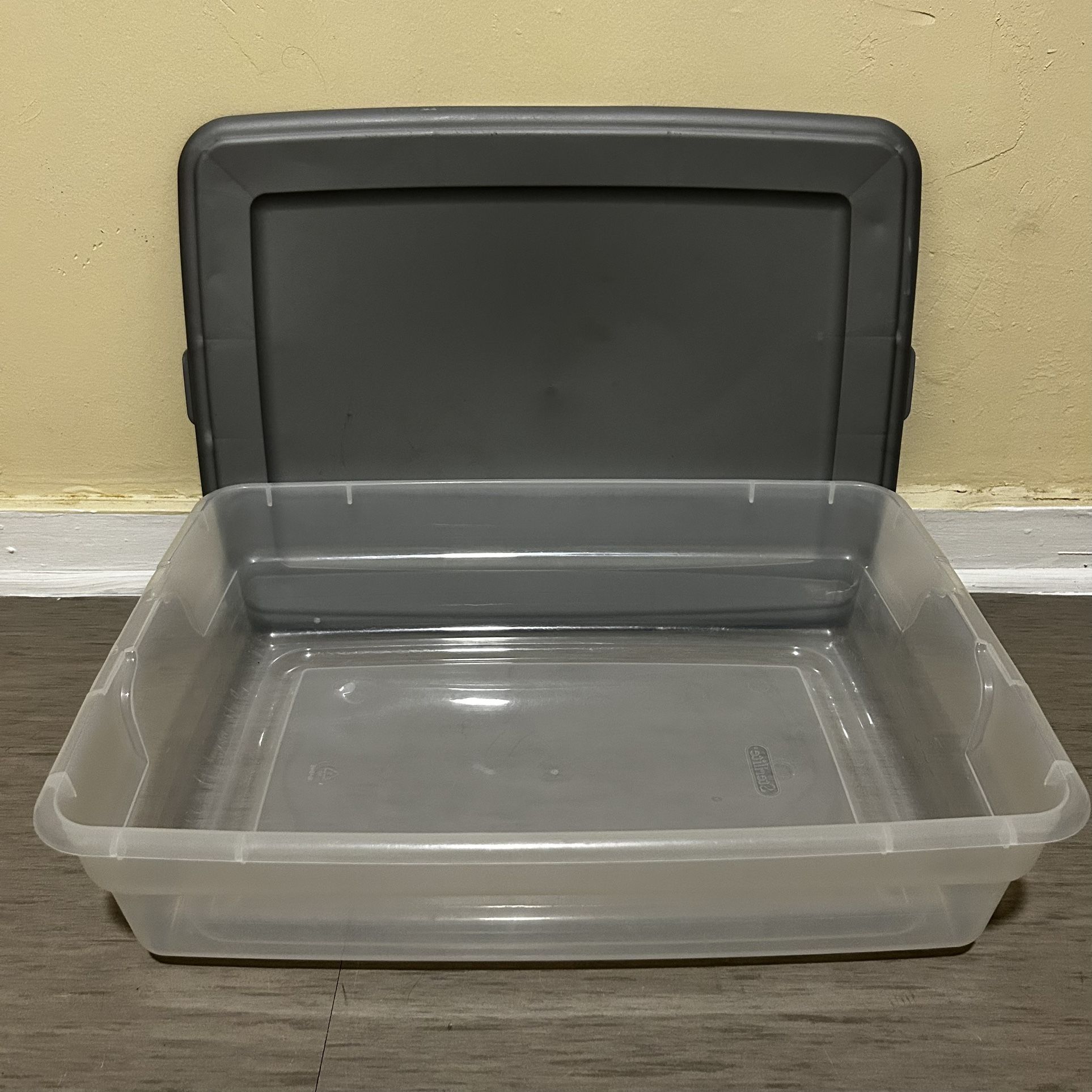 Moving sale – 28qt Clear Storage Bin with Snap-On Lid – Now $9 (Orig. $23)