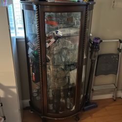 Curio Cherry Wood With Glass Shelves