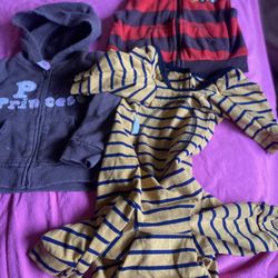3 pc of clothes sz6-12 months sz18 month vest Dog one piece xl all for only 5.00