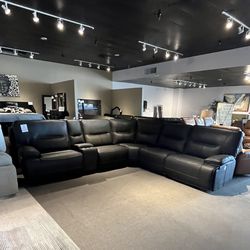 Black 6pc Power Reclining Sectional