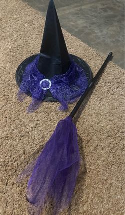 Witch hat and broom