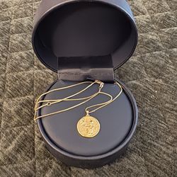 Greek Goddess Pendant Necklace Sterling W/Vermeil 