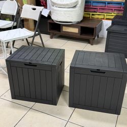 I 32 Gallon Outdoor Storage Box, Waterproof Resin Storage Box with Lock, UV and Weather Resistant, Outdoor Storage Bench