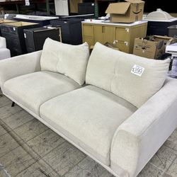 White fabric Loveseat Sofa