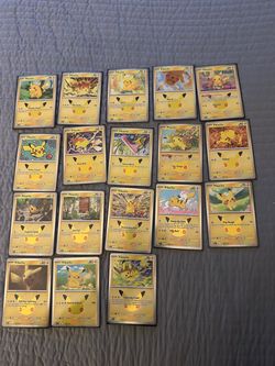 Pokemon 30th anniversary Pikachu set 1-30 duplicates looking to trade for 9,14,23,26