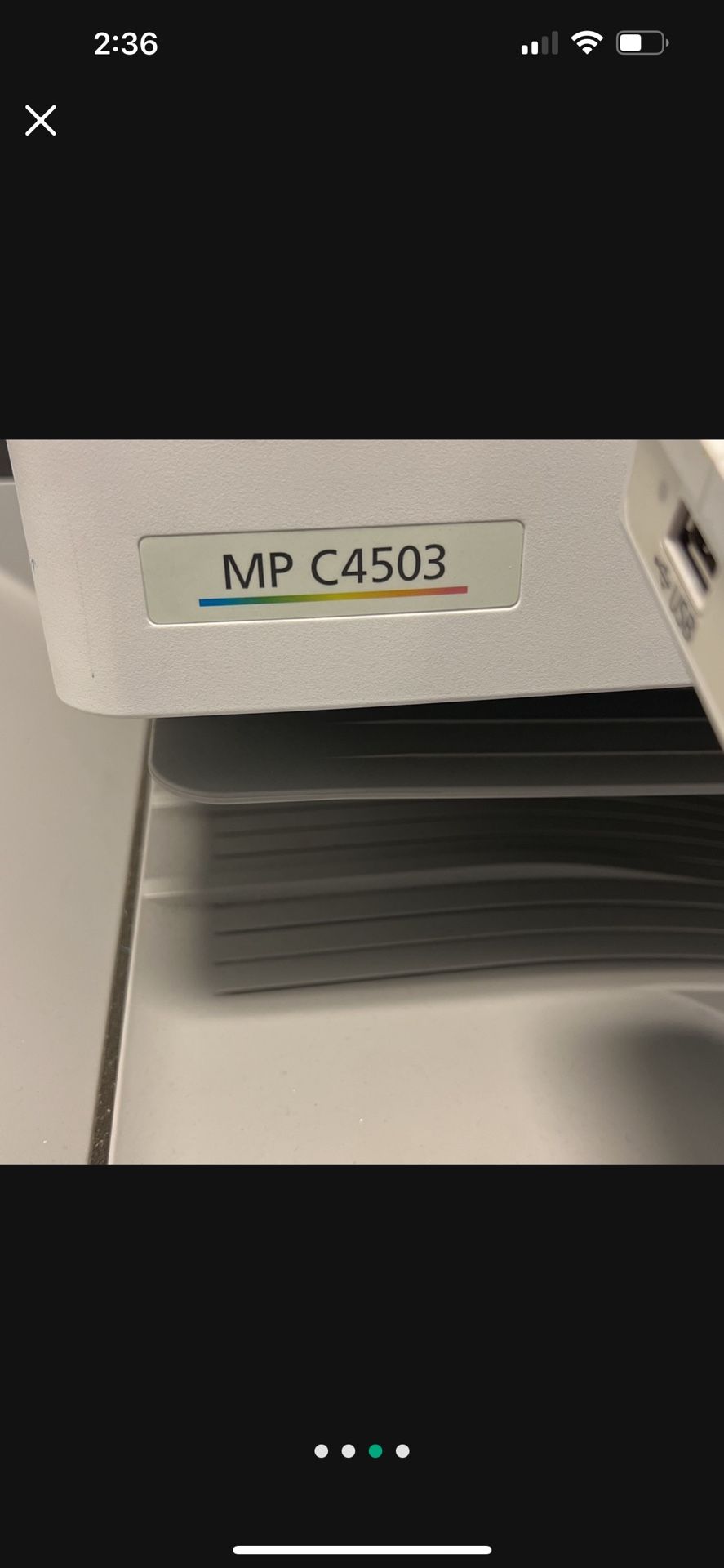 Ricoh MPC4503 Printer With Sorter/Stapler/holepunch/ Fast Scan DS/ Fax