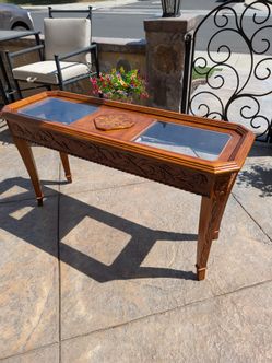 Carved Wood Council Table Sofa Table