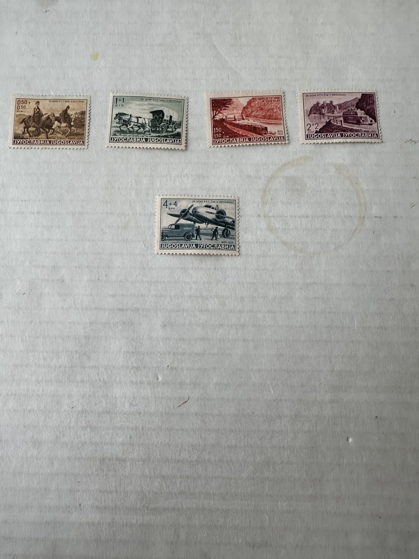 Yugoslavia Transportation Exhibition 1939 Complete Set Of Stamps