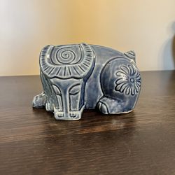 MCM Blue Glazes Water Buffalo Ceramic Figurine Bohemian