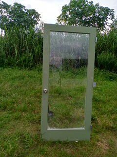 Clear Thick Glass Door Wooden Frame.