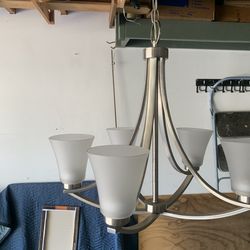 Brushed nickel chandelier
