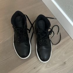 9w all black high top Nike air jordan 1s