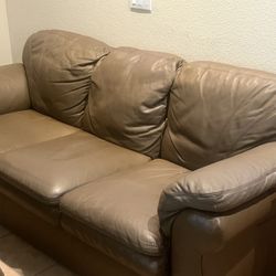 2 Leather Sofas, Oversized Leather Chair. All Matching
