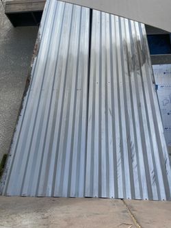 Metal Fencing/Roofing Silver Panels (zinc) 9ft6in x 40in Set-of-2