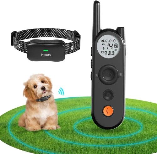 Wireless Dog Fence 3500FT Electric Fence and 6100FT Remote Training Collar, 185 Days Rechargeable Battery - IPX7 Waterproof Collar, Vibrate/Beep/Shock